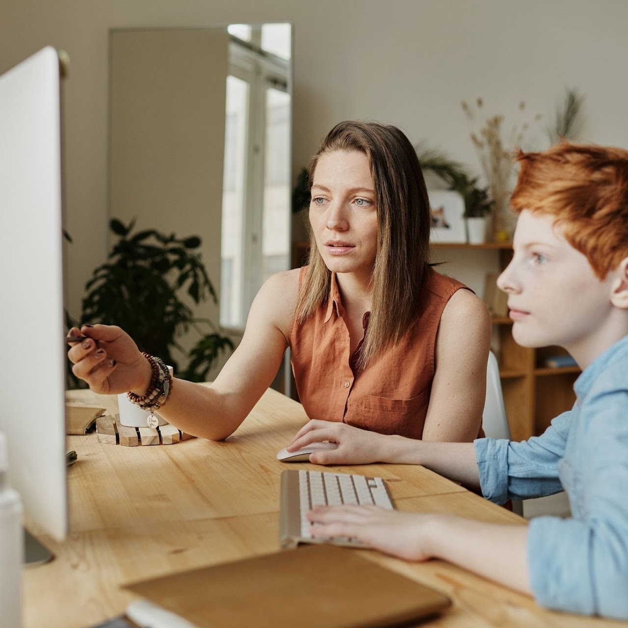 Tutor and student working through a remediation plan together